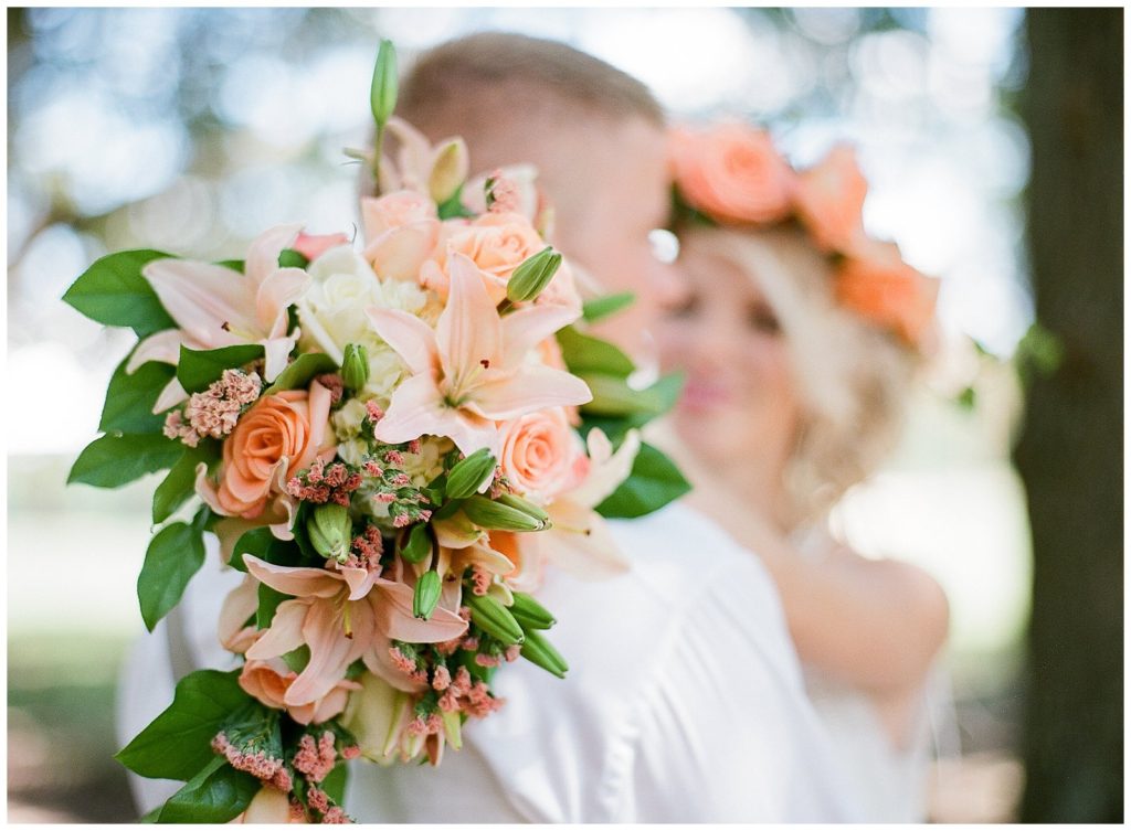 cascading bouquet with lillies