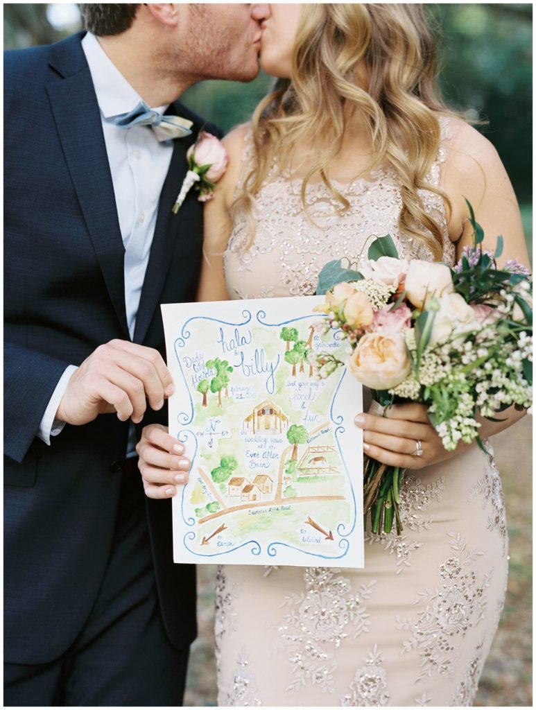 Watercolor map for wedding || The Ganeys