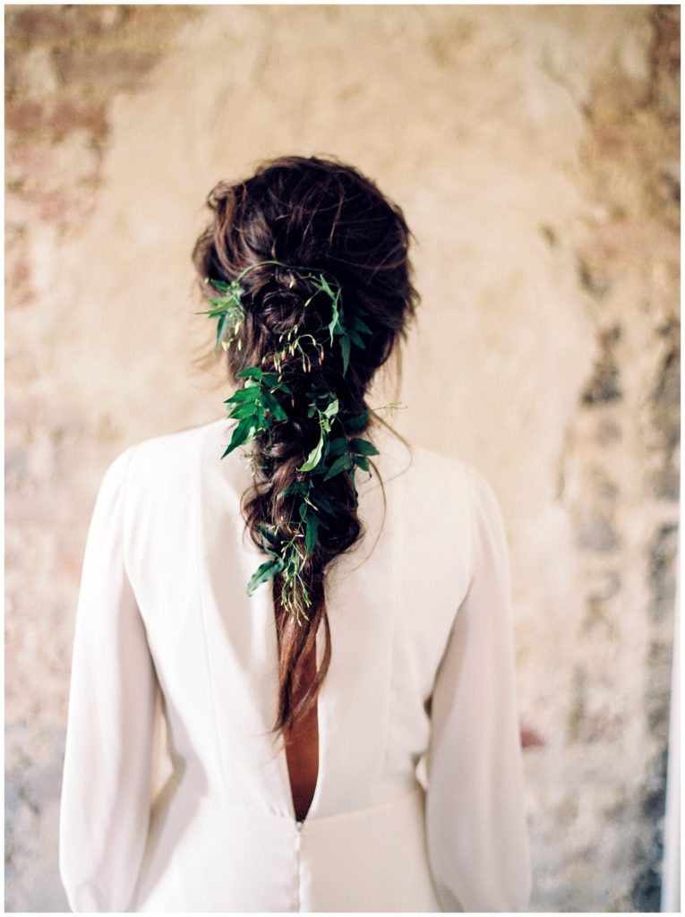 Bridal braid with greenery || The ganeys