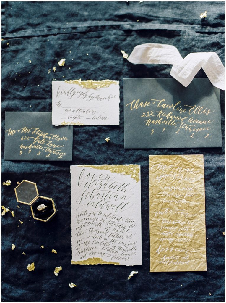 Black and gold wedding invitation || The Ganeys