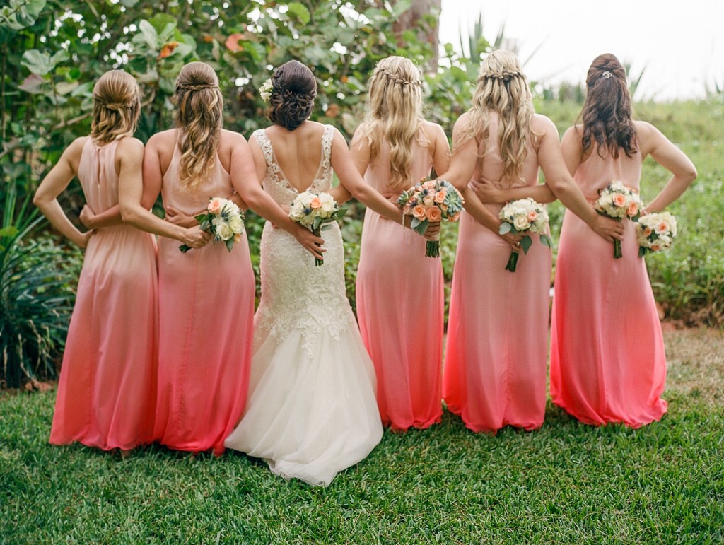 Pink Ombre Bridesmaid dresses