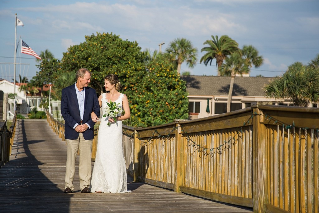 Bride and Father walking down the aisle at Clearwater Beach