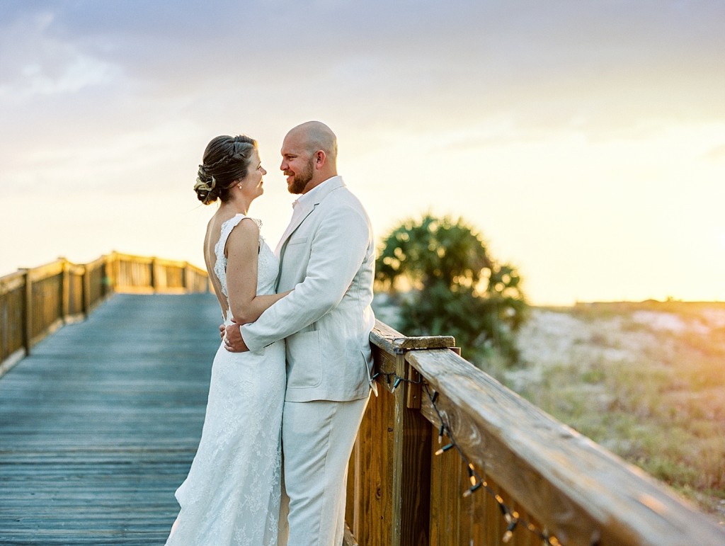 Sunset beach wedding photos