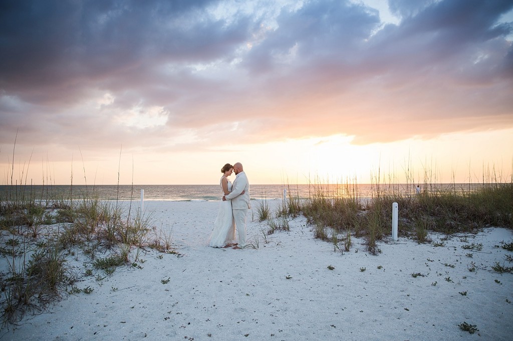 Sunset wedding photos on Clearwater Beach
