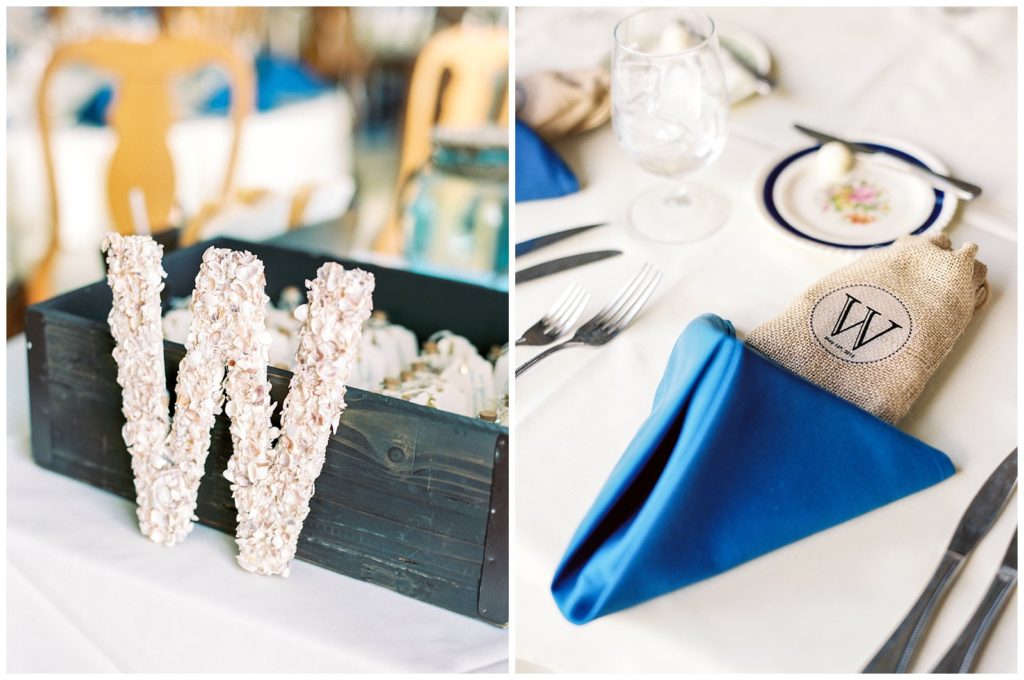 blue and white nautical wedding