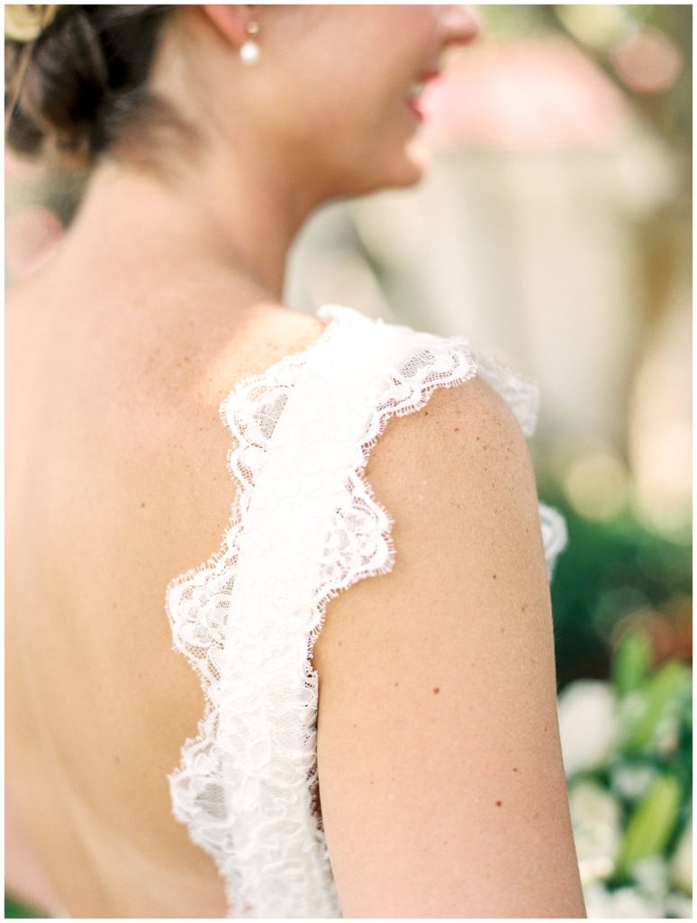 lace strapped wedding dress || The Ganeys