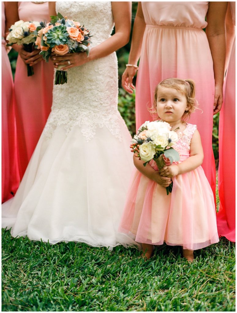 Coral bridesmaids dresses for beach wedding || The Ganeys