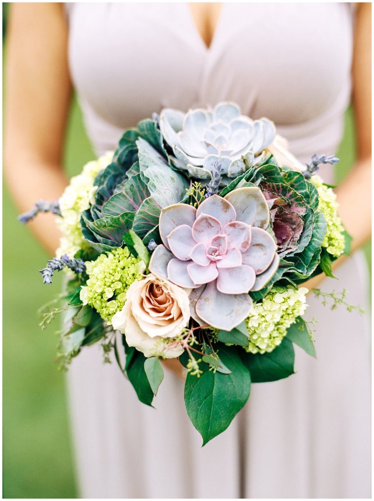 Succulent bouquet by Buds and Blooms Green Bay Florist || The Ganeys