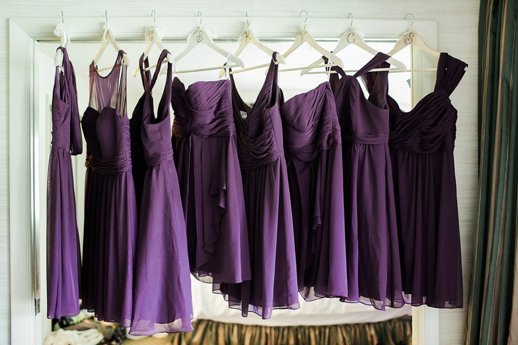 Purple bridesmaid dresses from David's bridal