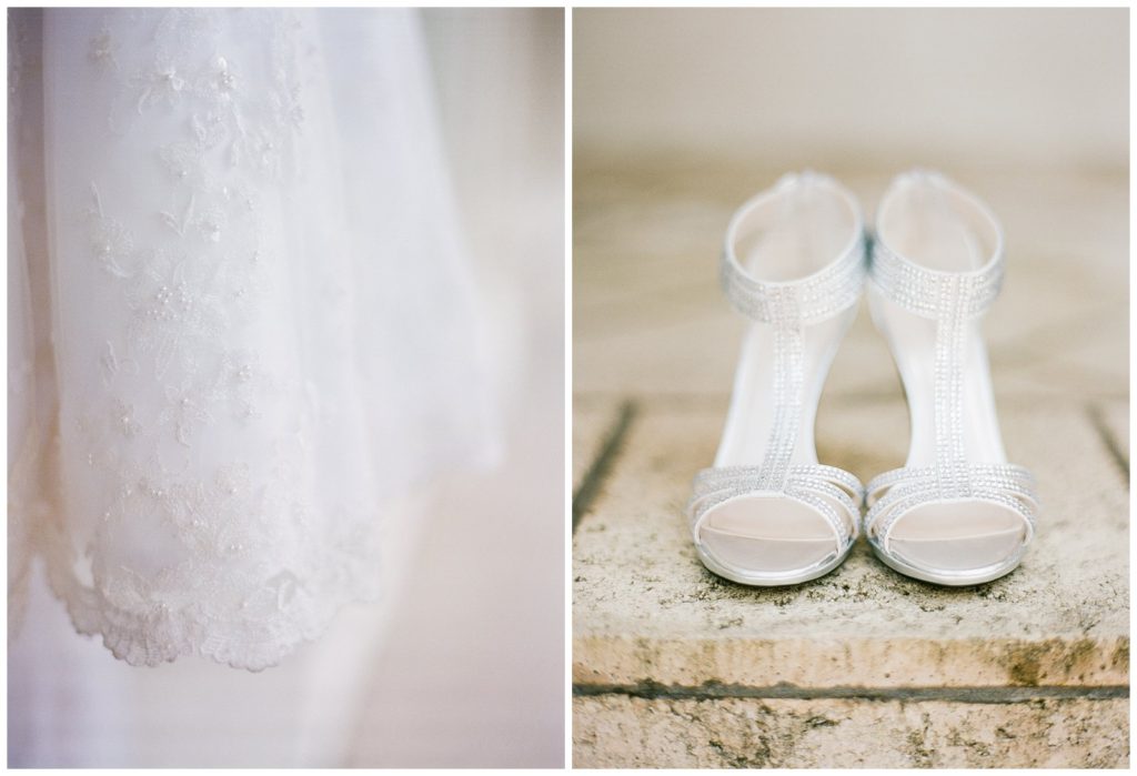 white bridal heels