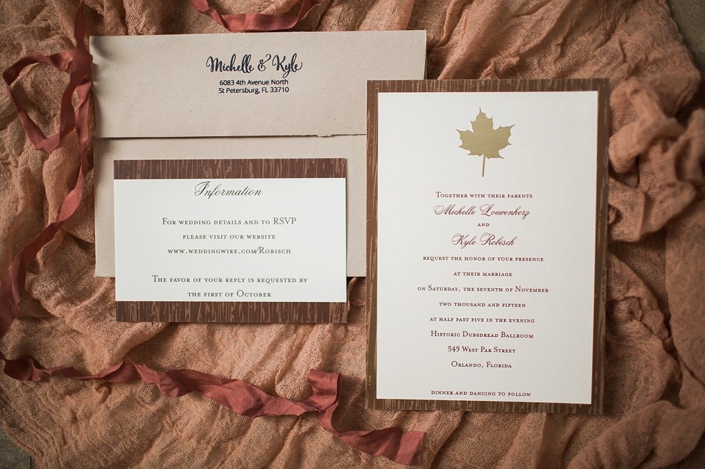 Fall themed invitations from invitation consultants