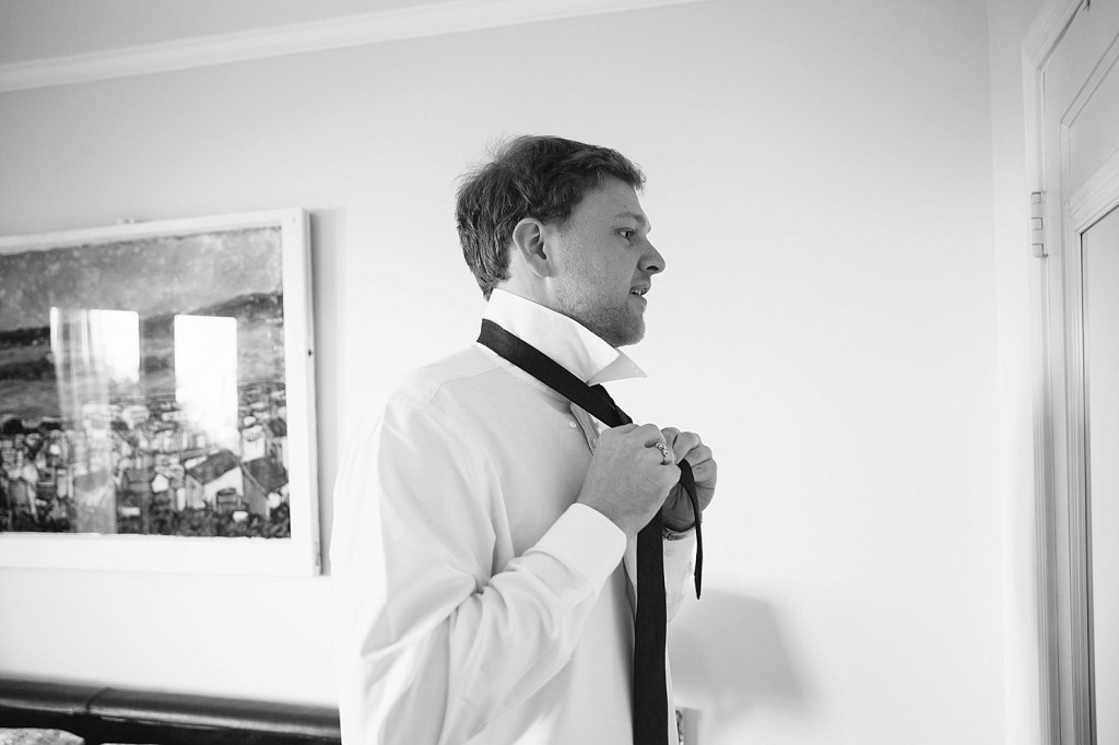 Danny getting ready on his wedding day