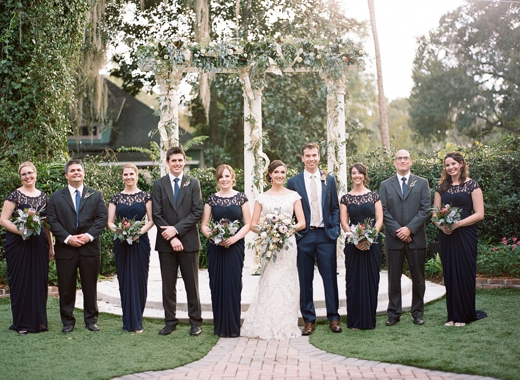 Wedding party in navy blue