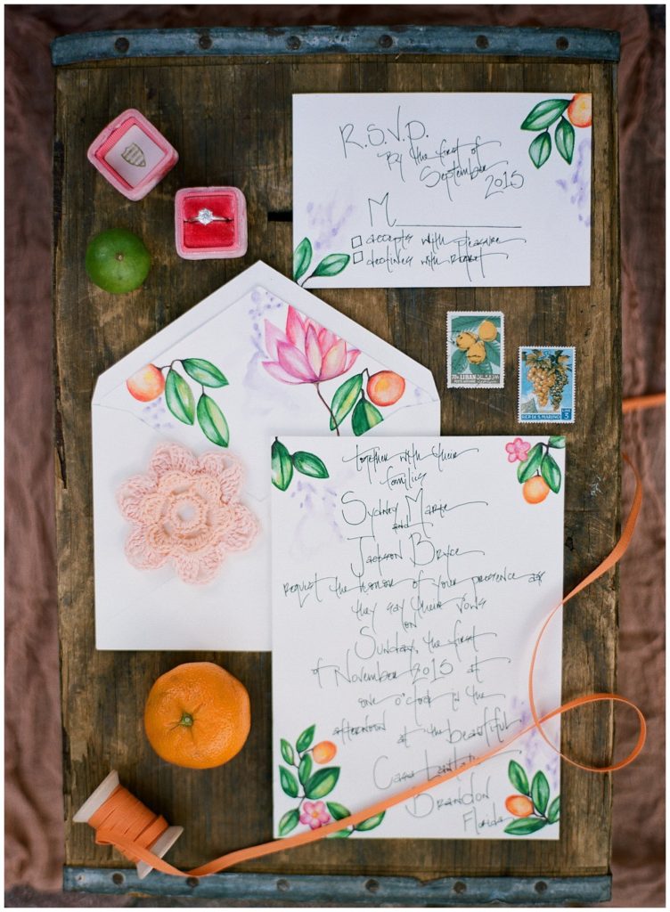 Citrus wedding invitation || The Ganeys