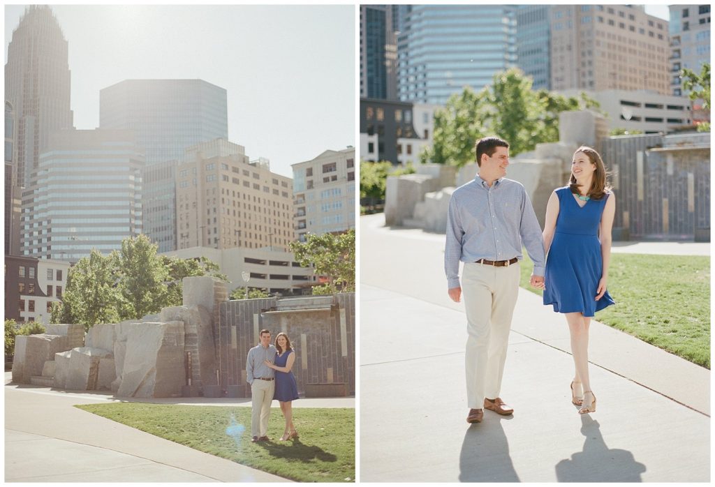 Charlotte engagement session in Uptown