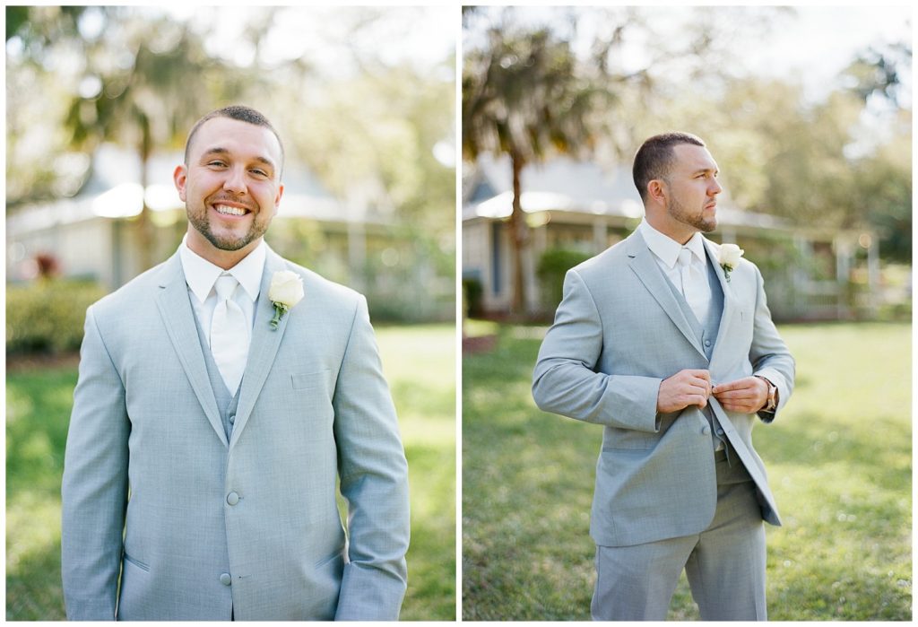 Grey groomsmen suit