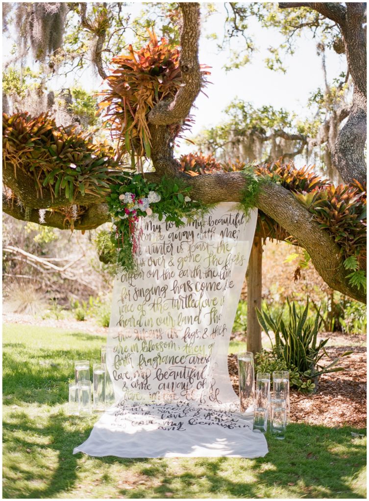 Calligraphy ceremony backdrop by Blush Design Studio || The Ganeys