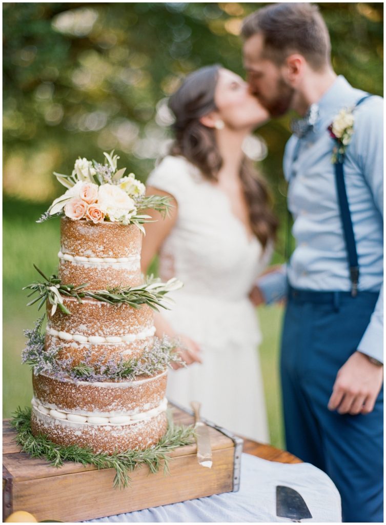 Floral Naked Wedding Cake || The Ganeys