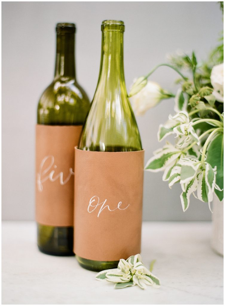 Wine bottle table numbers || The Ganeys