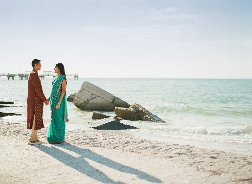 Traditional indian attire for engagement session