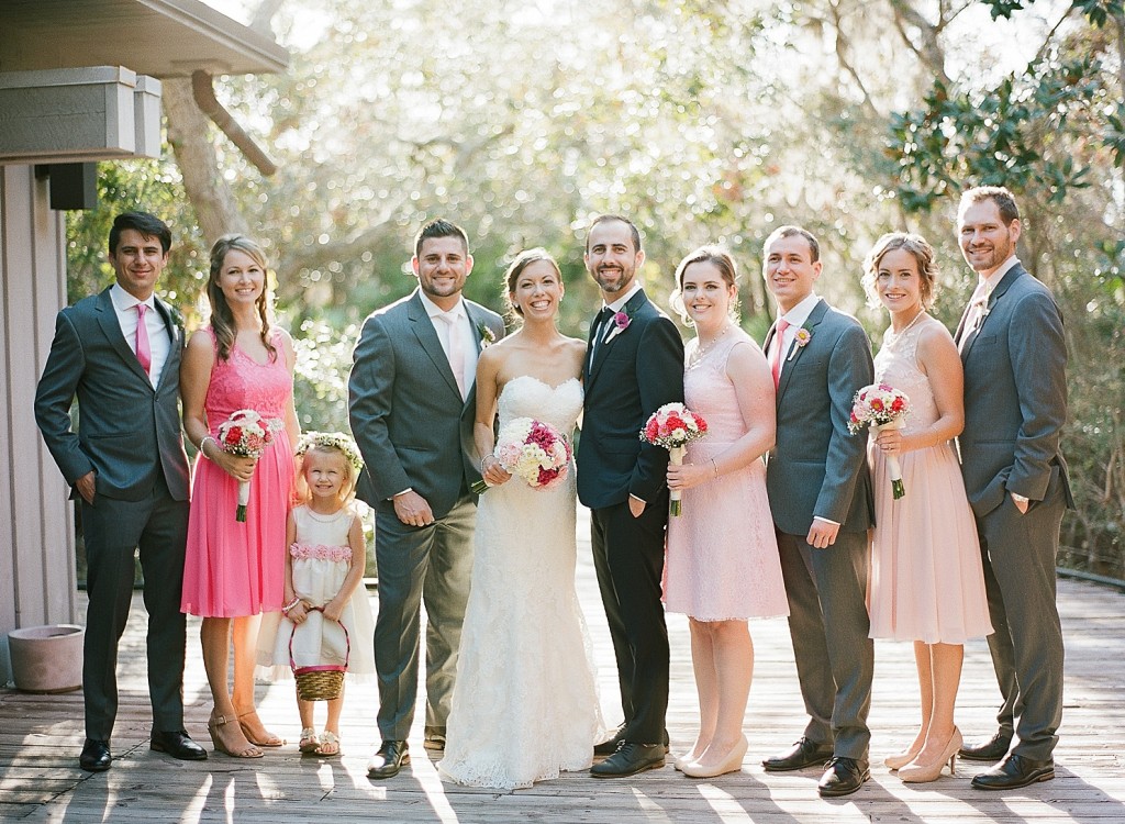 ombre pink wedding party