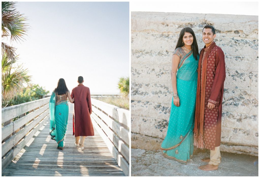 Traditional Indian attire for engagement session