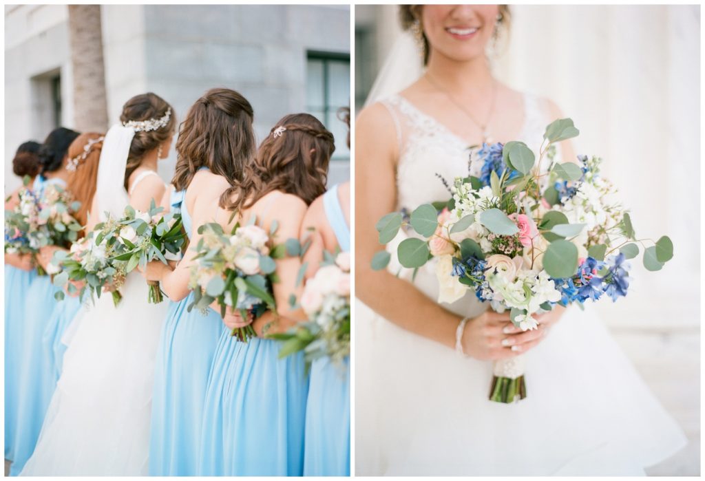 Light blue bridesmaids dresses