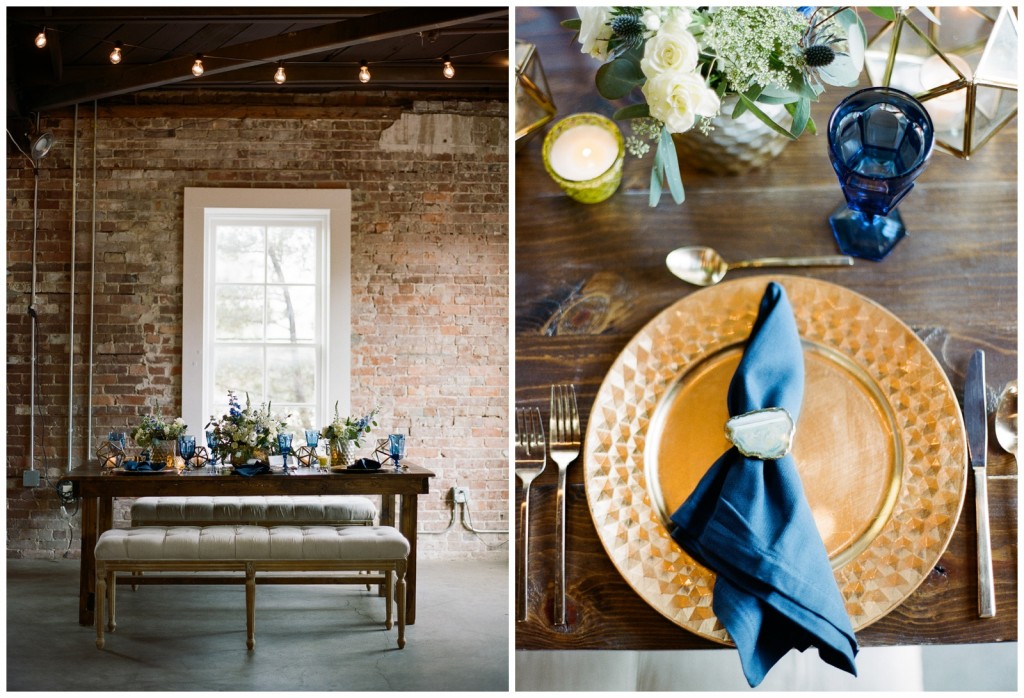 blue and gold wedding inspiration