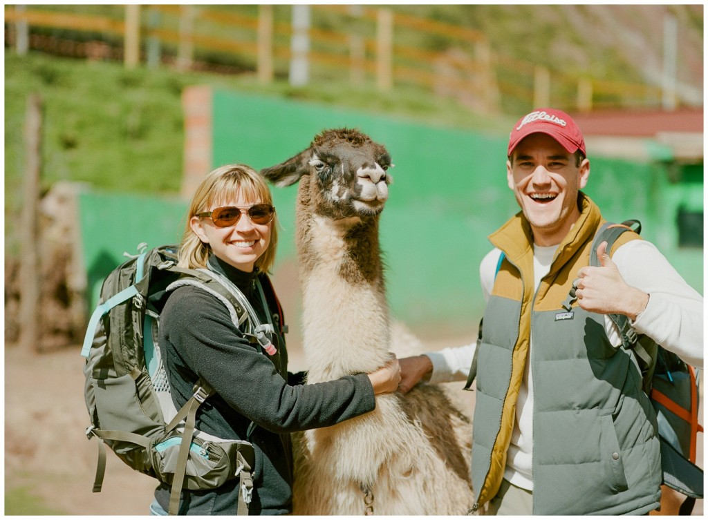 The Ganeys with a llama