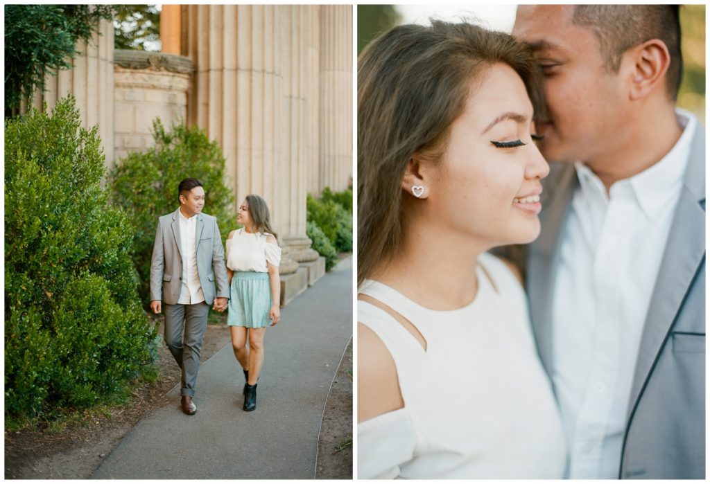 engagement photos at the Palace of Fine arts SF