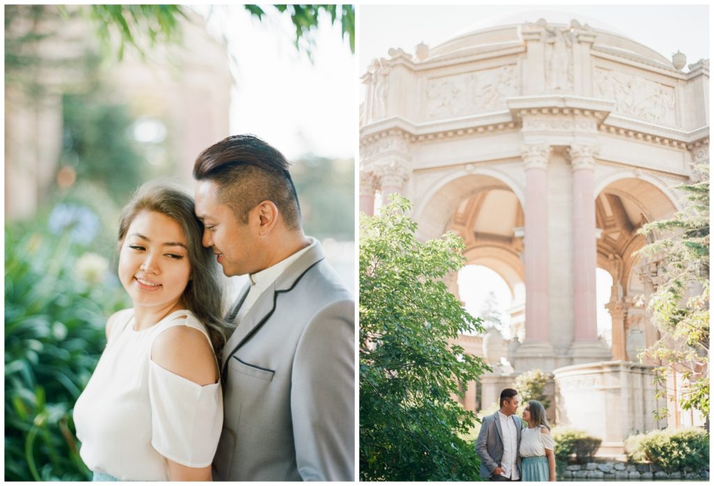 engagement photos at Palace of fine arts