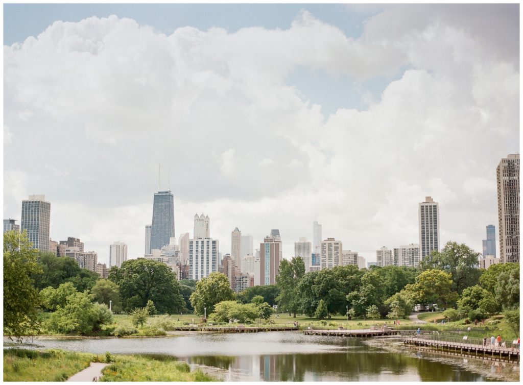 Chicago skyline engagement session