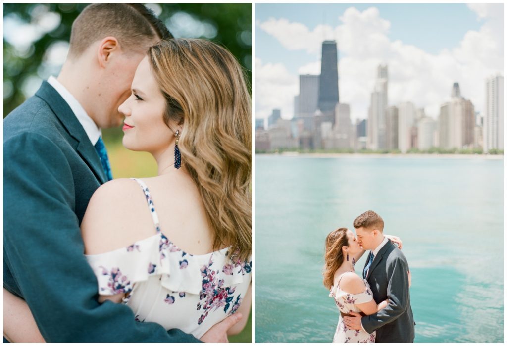North Ave Beach engagement session Chicago