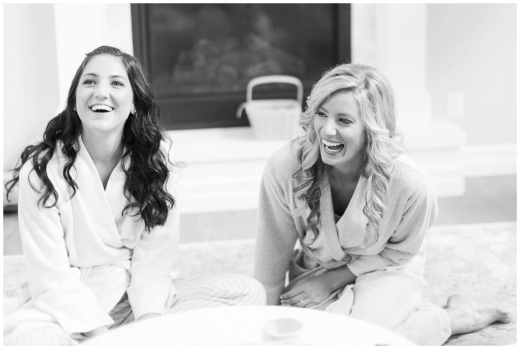 bridesmaids laughter on wedding days