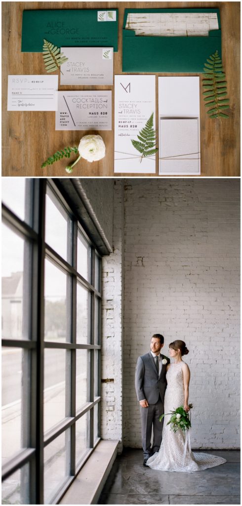 Eleven Note Forest Green Wedding Invitation || The Ganeys