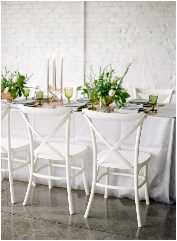 White crossback chairs || The Ganeys