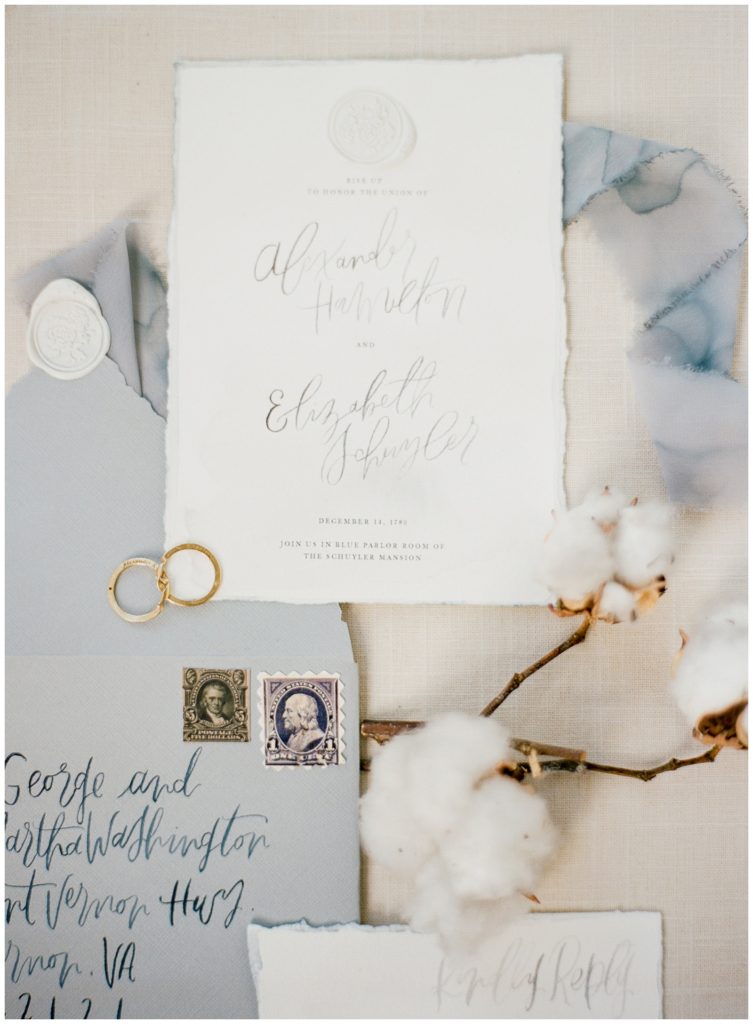 blue and white wedding invitaiton by Andi Mejia || The Ganeys