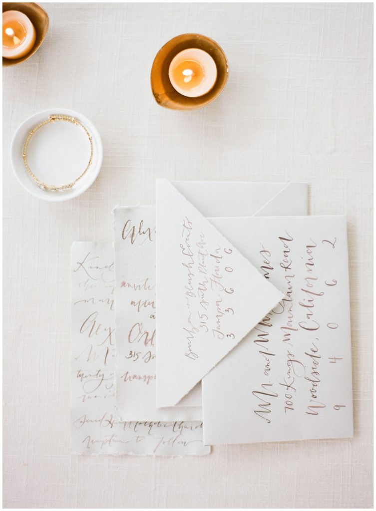Fine art wedding invitations, Blush Design Studio || The Ganeys
