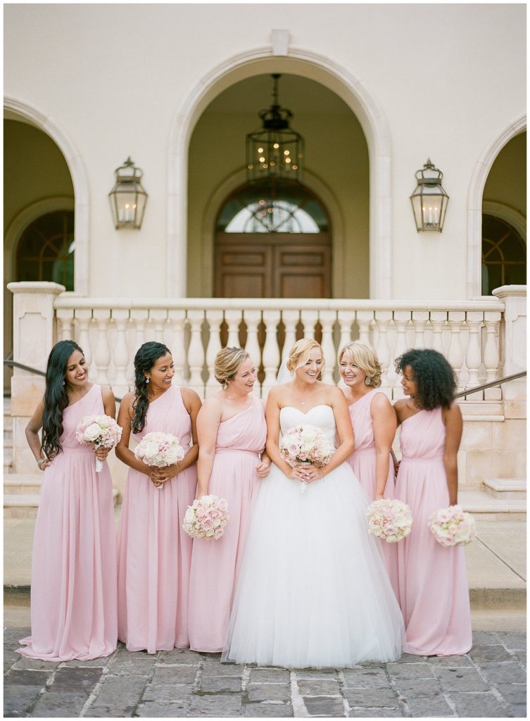 Blush bridesmaids dresses || The Ganeys