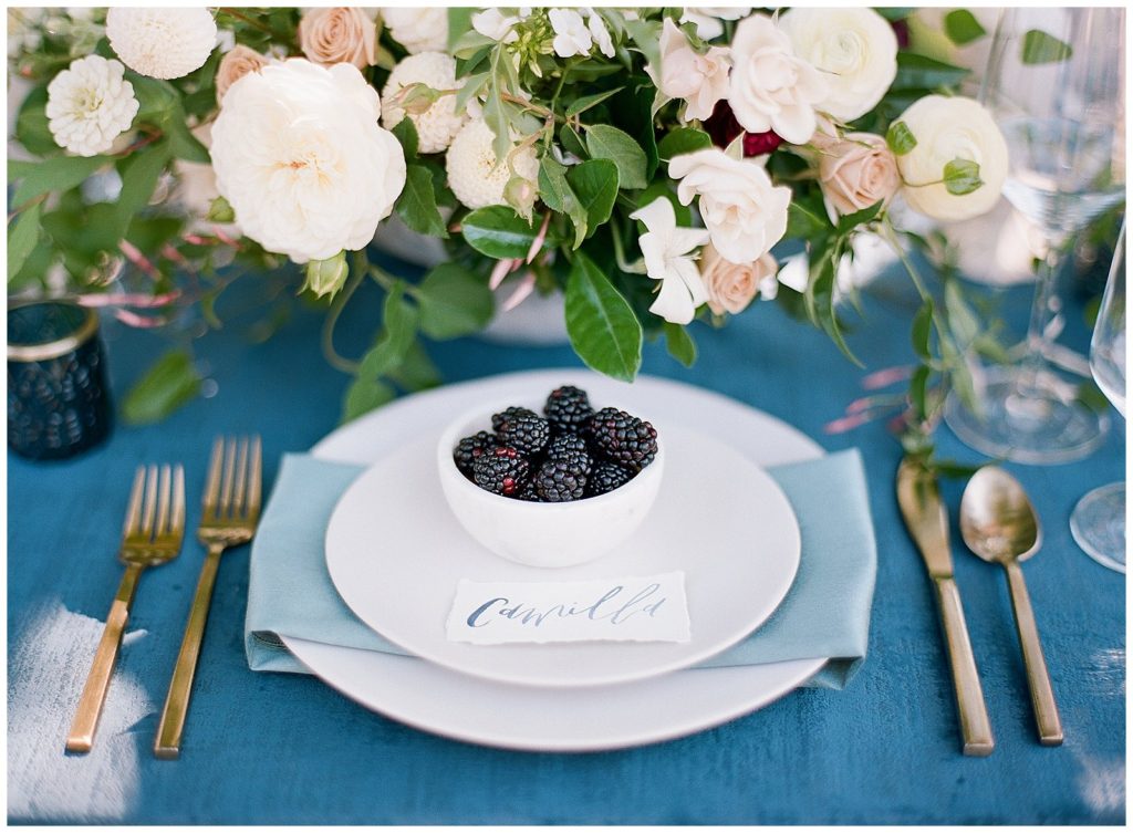 Blue and blackberry wedding inspiration