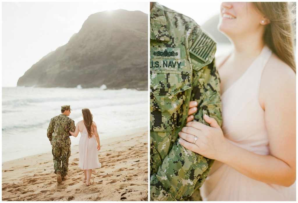 North shore engagement photos on Oahu