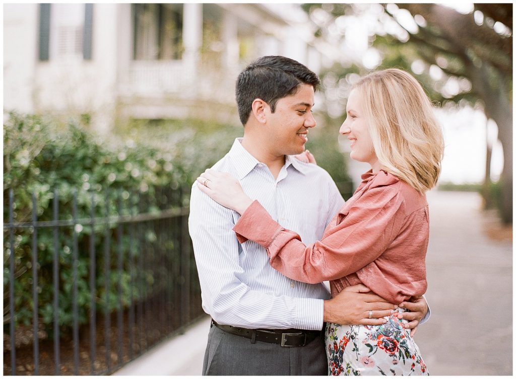 engagement photos in downtown Charleston
