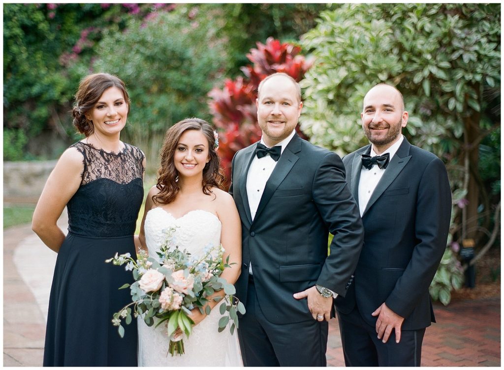 classic black and white wedding party