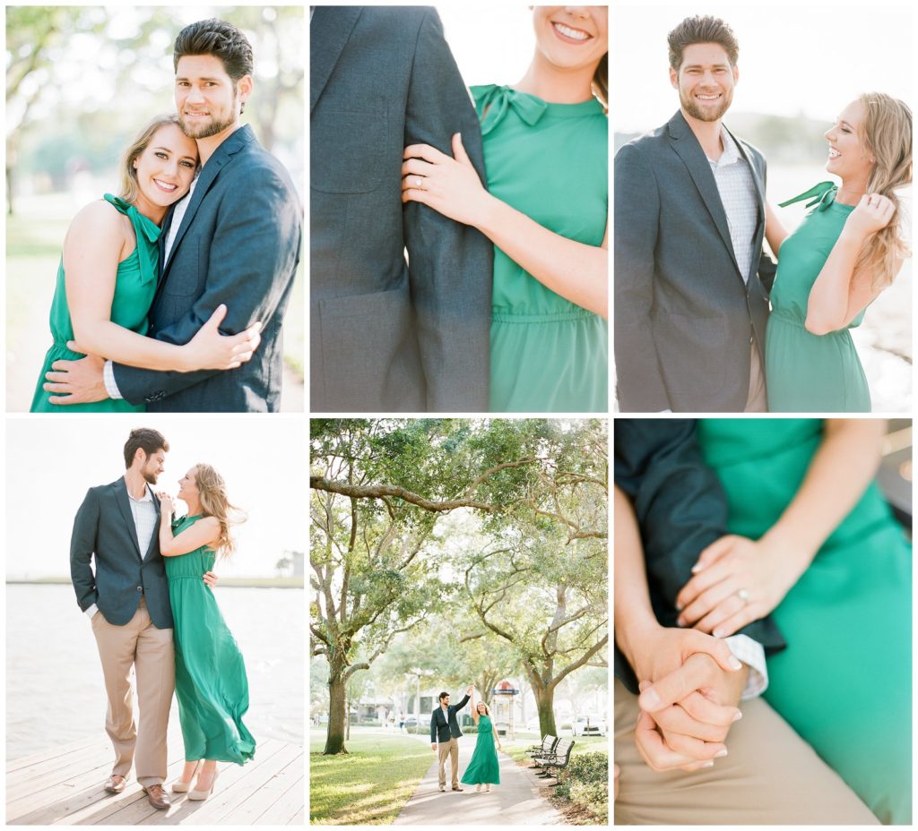 Emerald Green and navy engagement outfits || The Ganeys