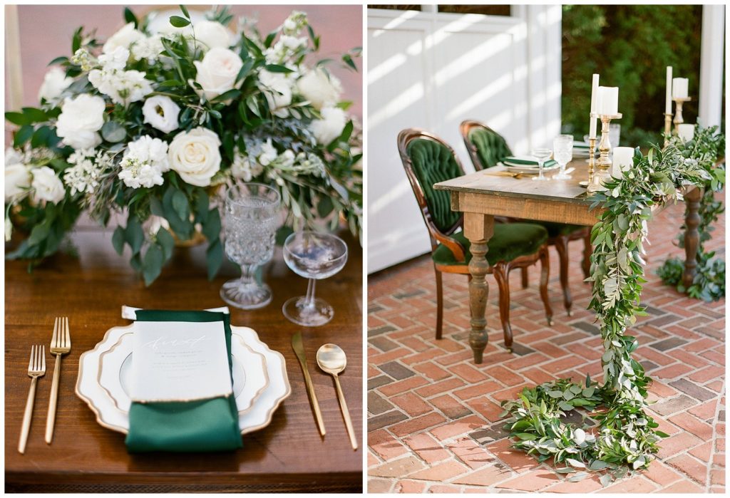 Emerald and Gold wedding inspiration at Cypress Grove Estate House, Plan It Events, Flowers by Lesley