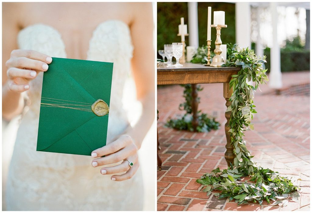 Emerald wedding invitation suite