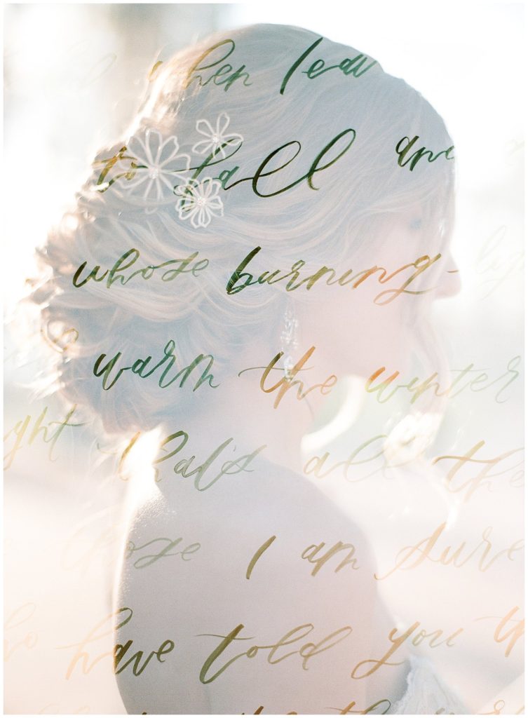 Double exposure with wedding vows by Andi Meija Calligraphy || The Ganeys