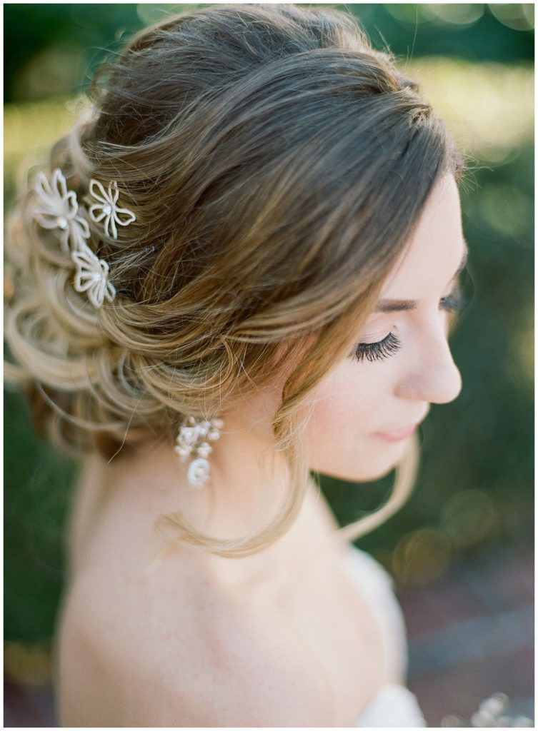 Michele Renee The Studio Hair and Makeup, Romantic curled wedding bun || The Ganeys