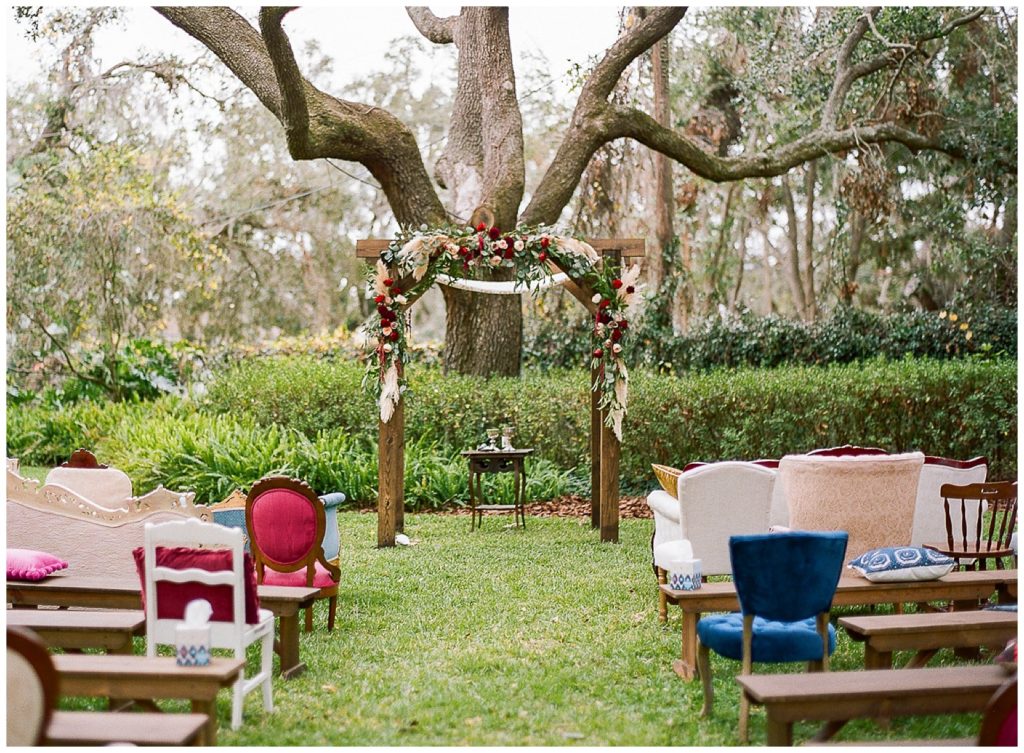 ceremony with upholstered seating