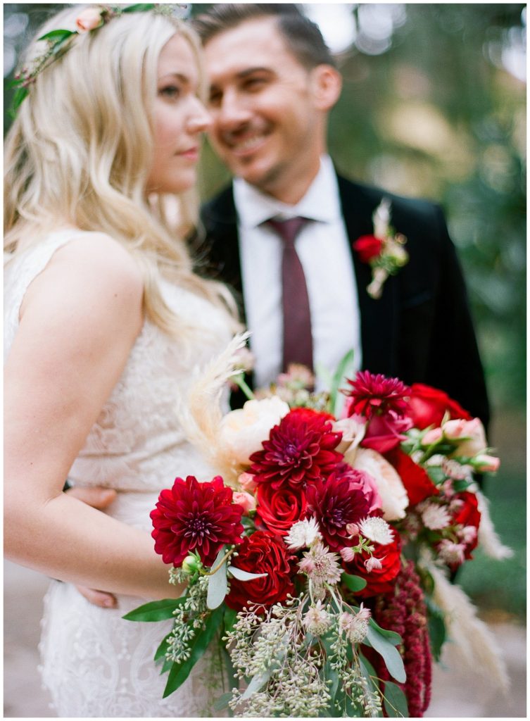 Berry colored wedding bouquet by Ever After Vintage Weddings for boho bride || The Ganeys